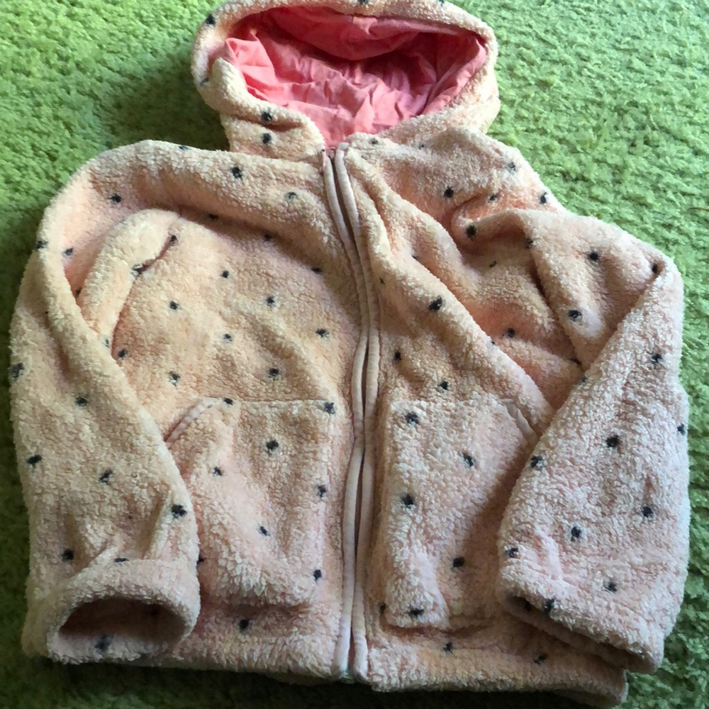 Pink polka dot hoodie